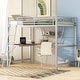 preview thumbnail 13 of 20, Metal Loft Bed with Integrated Desk, Shelf, and Full-Length Guardrail