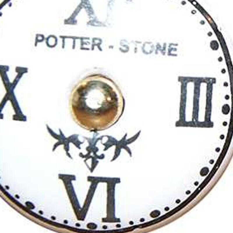 Set of 12 Hand-Painted Ceramic Clock Face Cabinet Knobs in Black White Gold for Furniture Decor - 1.5” x 1.5” x 1.5”