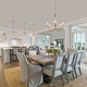 preview thumbnail 2 of 15, Alisar Mid-century Modern Gold Mini Pendant Light French Country Distressed White Wood Beads for Kitchen Island