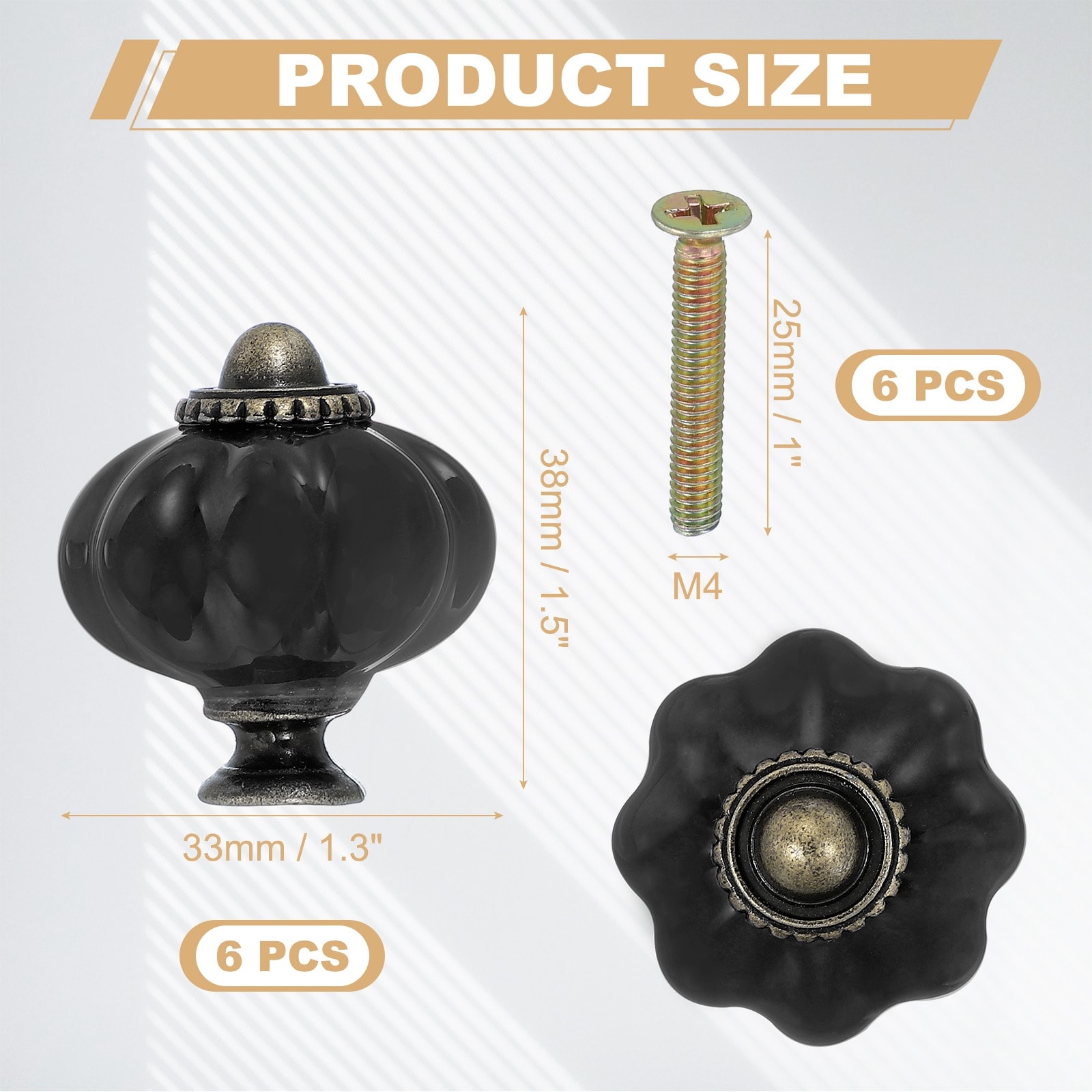 Ceramic Knobs, Pumpkin Ceramic Cabinet Drawer Knobs