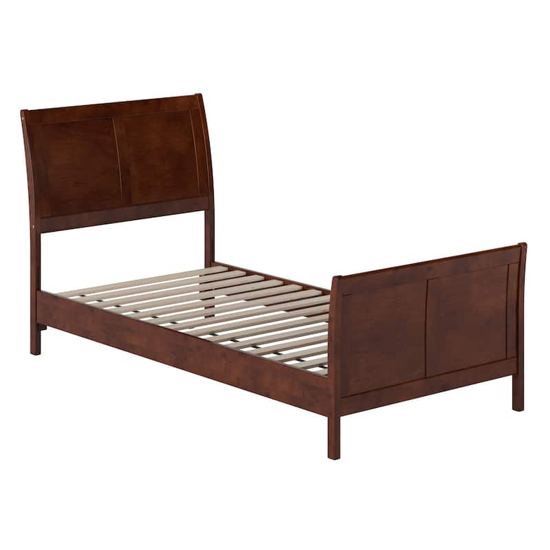 Valencia Solid Wood Low Profile Sleigh Platform Bed with Matching Footboard