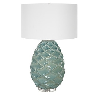 Uttermost Laced Up Sea Foam Glass Table Lamp - 20 W X 32.25 H X 20 D (in)