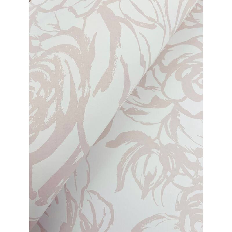 A-Street Prints Nelda Light Pink Rose Wallpaper