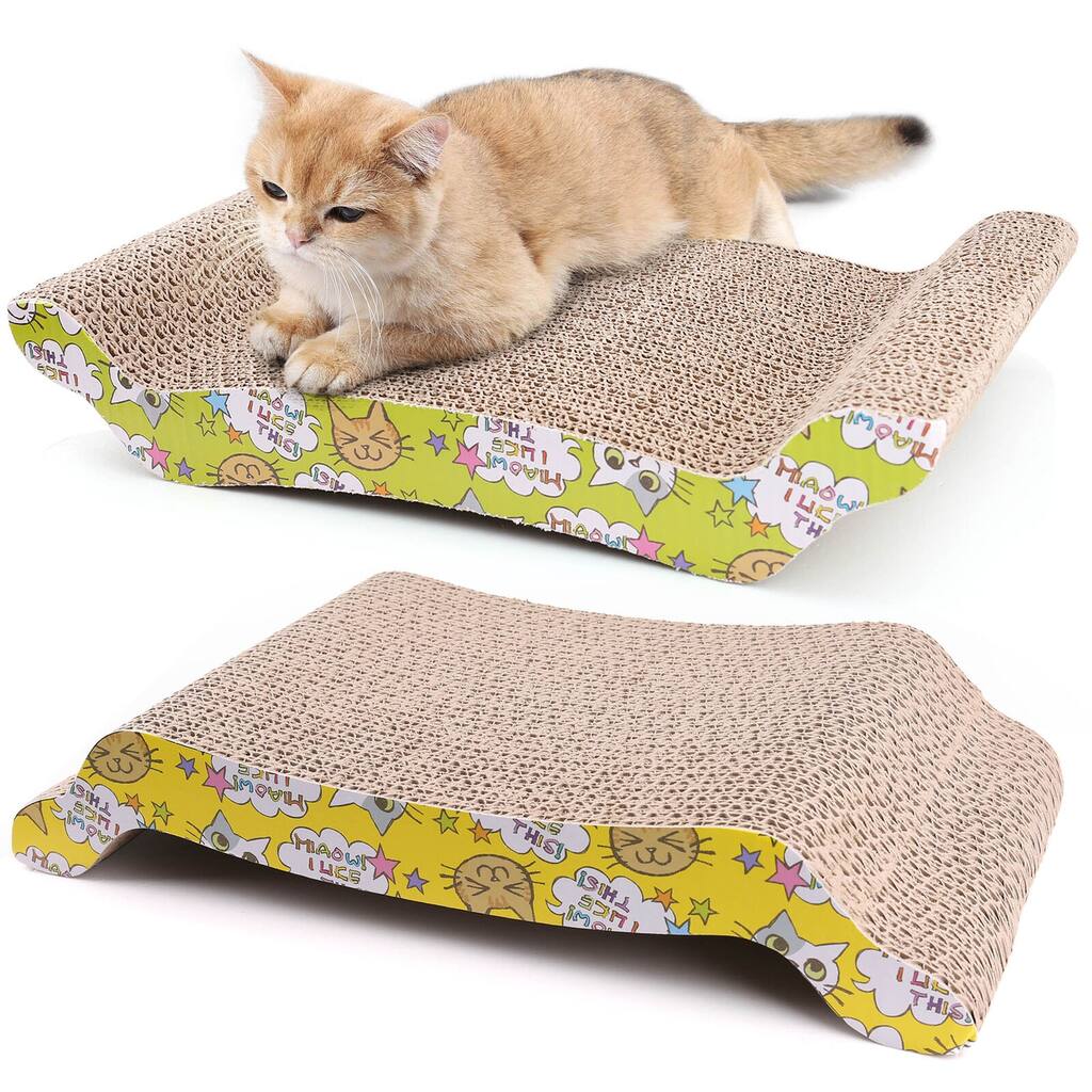2-Pieces Cat Scratcher Cardboard