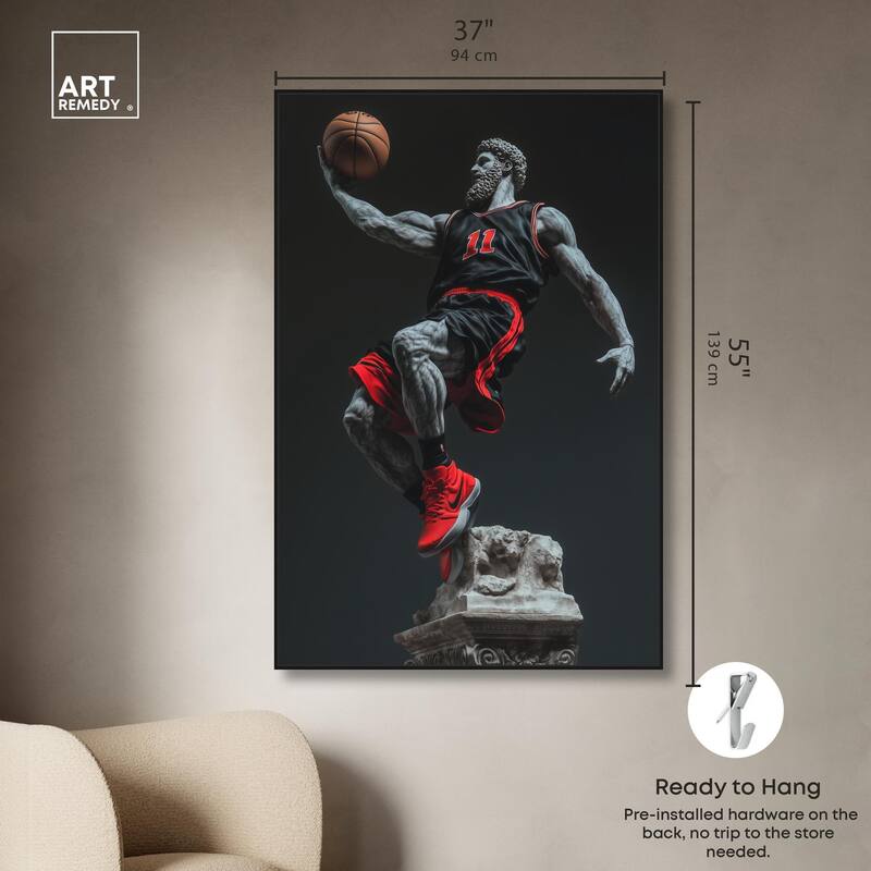 Basketball Sculpture Canvas by Art Remedy