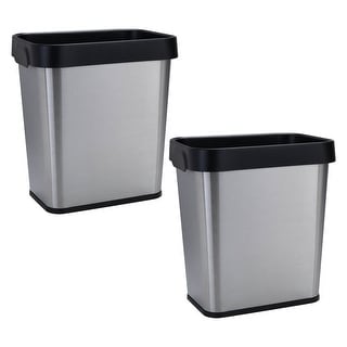 Bath Bliss 2 Pack 8L Stainless Steel Waste Bin - 9.84" x 6.69" x 10.63" - Bed Bath & Beyond ...