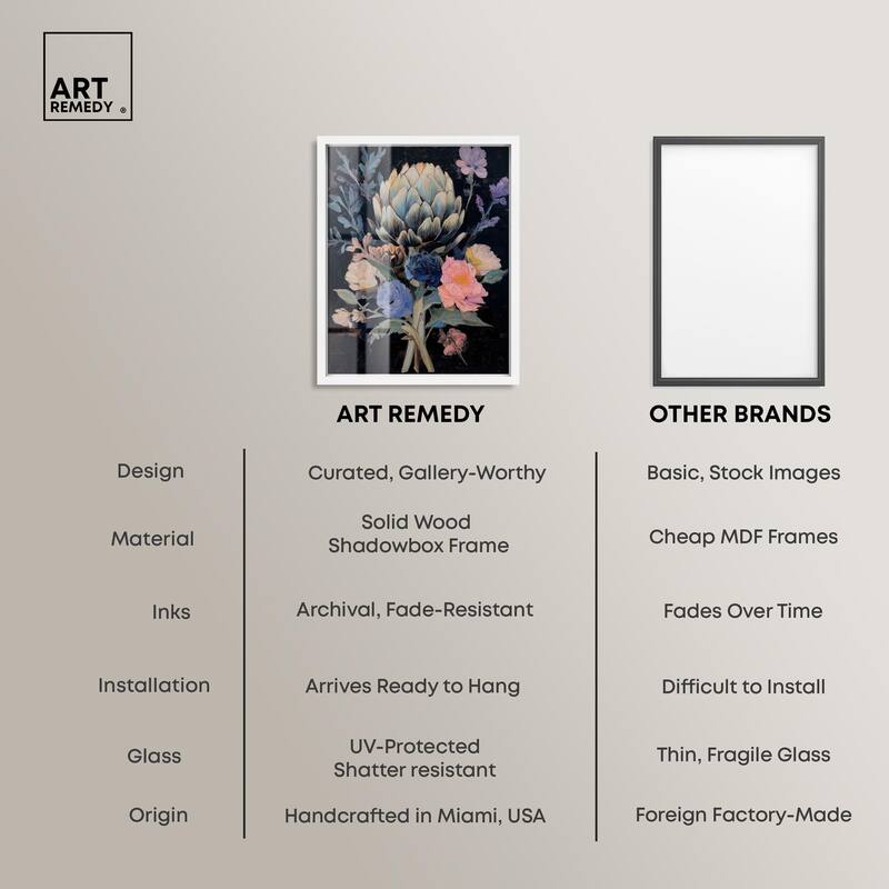 Moody Artichoke I Shadowbox by Art Remedy