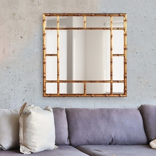 Allan Andrews Square Bamboo Framed Wall Mirror - 40" x 40"