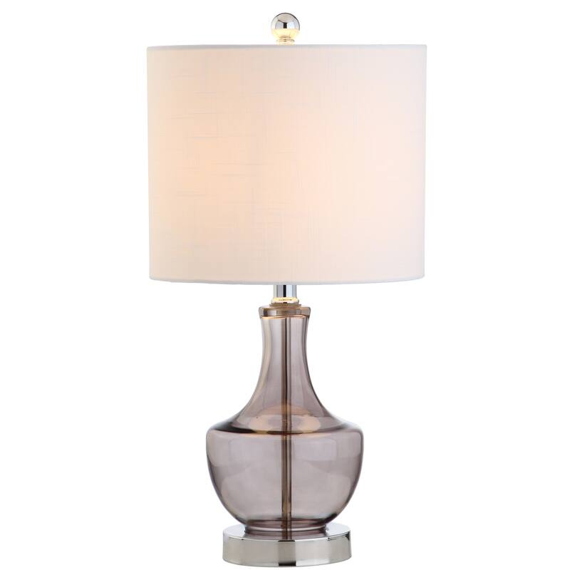 Colette 20" Mini Glass LED Table Lamp, Silver by JONATHAN Y