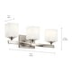 preview thumbnail 10 of 12, Kichler Lighting Marette 3-Light Vanity Light Brushed Nickel
