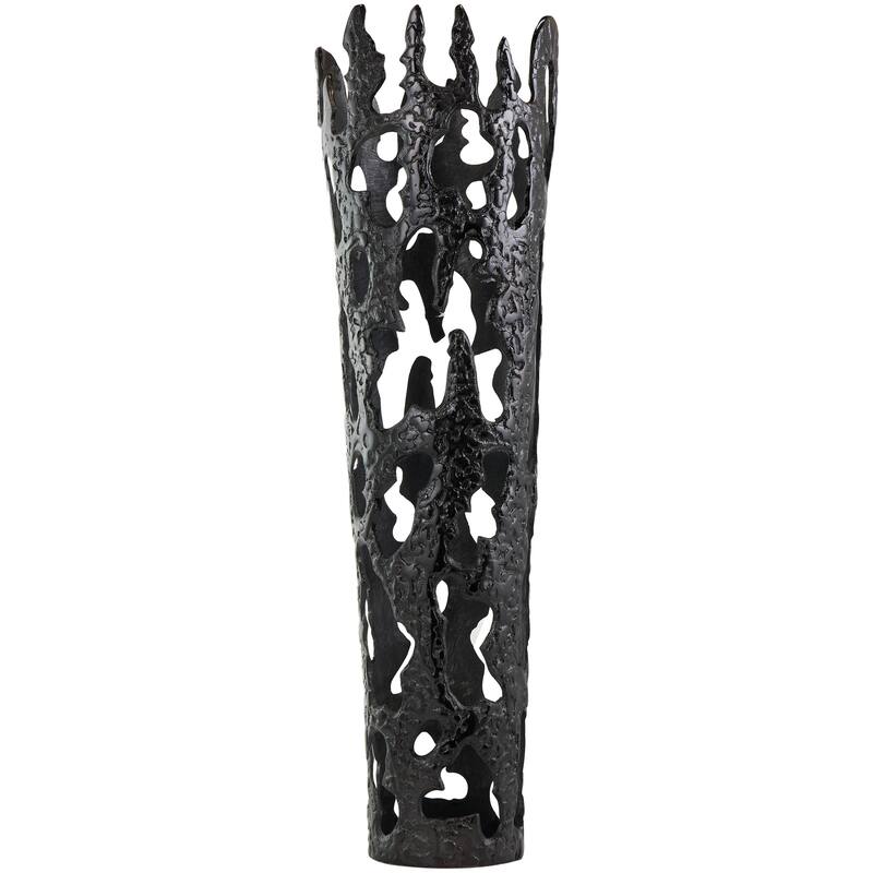 Gold, Silver or Black Aluminum Metal Drip Vase with Melting Designed Body