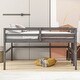 preview thumbnail 3 of 4, Antique Gray Twin Solid Pine Loft Bed with Guardrails, Side Ladder