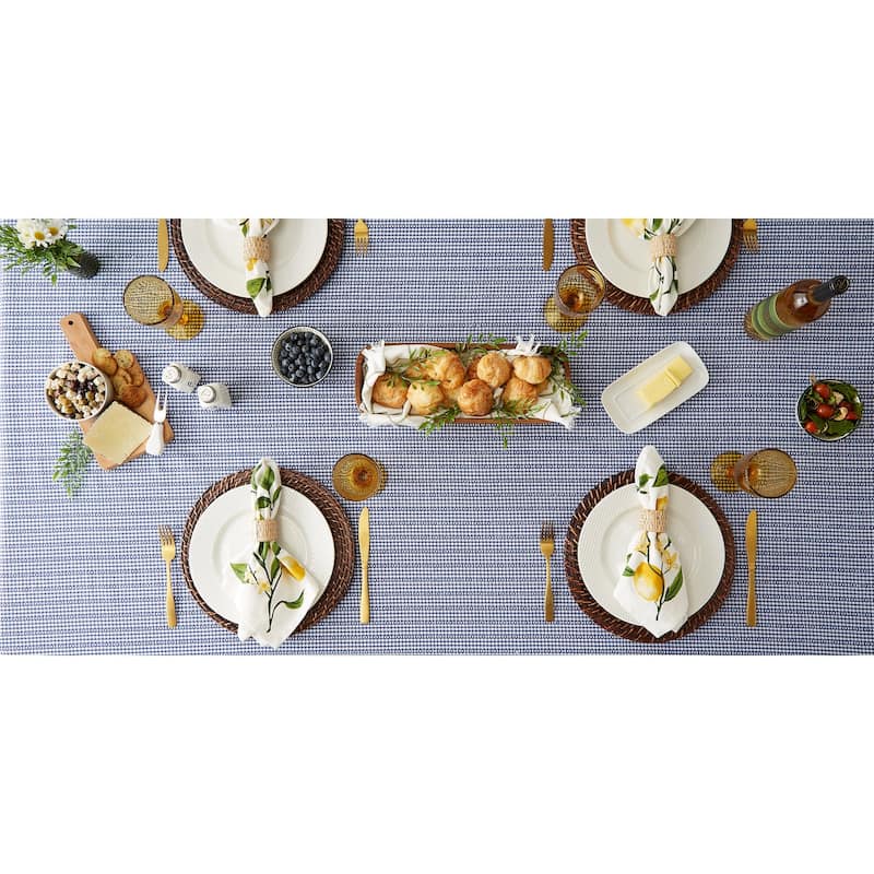 French Blue Farmhouse Gingham Tablecoth 52x52