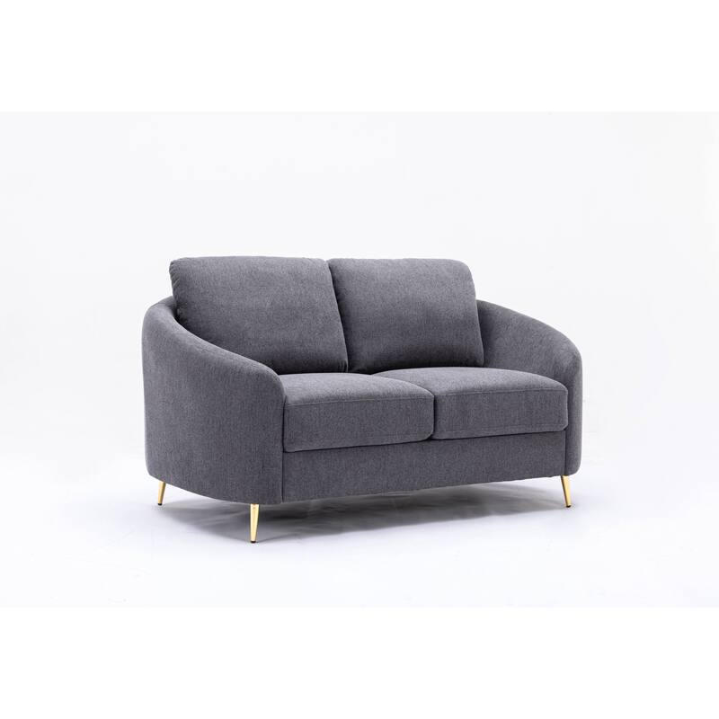 Gray Linen Loveseat