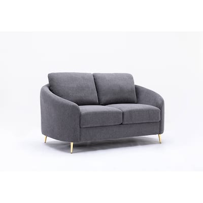 Gray Linen Loveseat
