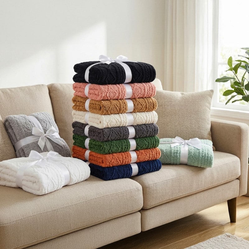 Superior Arctic Boho Jacquard Plush Fluffy Fleece Blanket