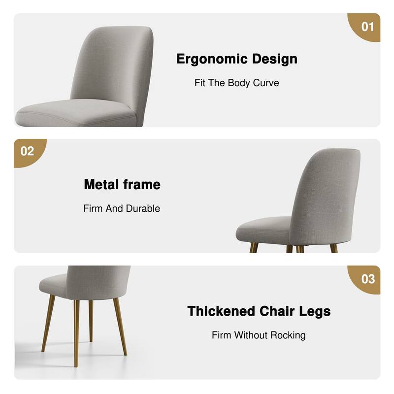 Lumioca Courtelle Upholstered Modern Dining Chairs Set of 2