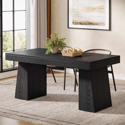 55 Inches Dining Table for 4-6, Rectangular Dining Room Table with Sturdy Legs