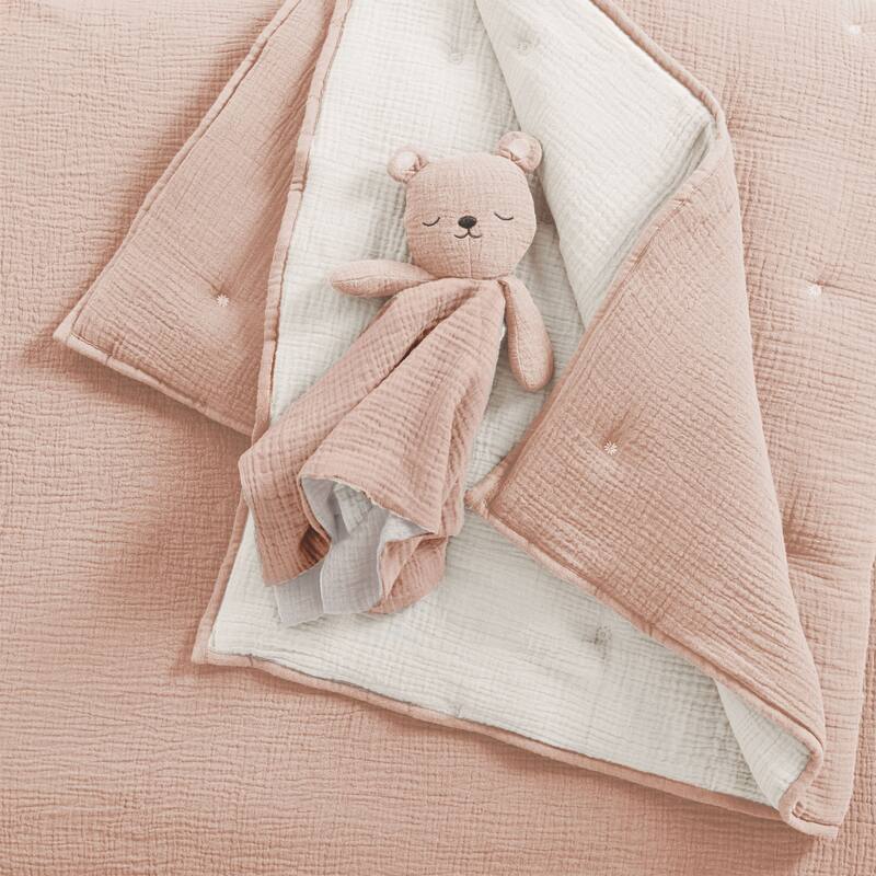 Cloud Muslin Pink/White 5pc Bedding Set - Levtex Baby