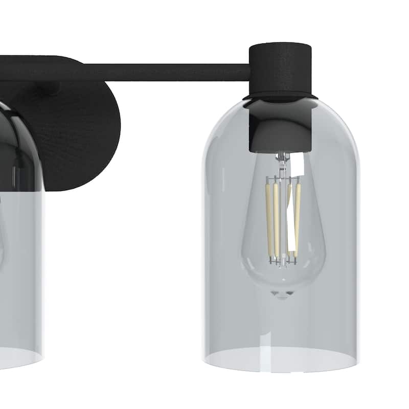 Hunter Lochemeade 3-Light Vanity Wall Light, Damp-rated - Bathroom, Laundry - Modern Farmhouse, Contemporary, Industrial