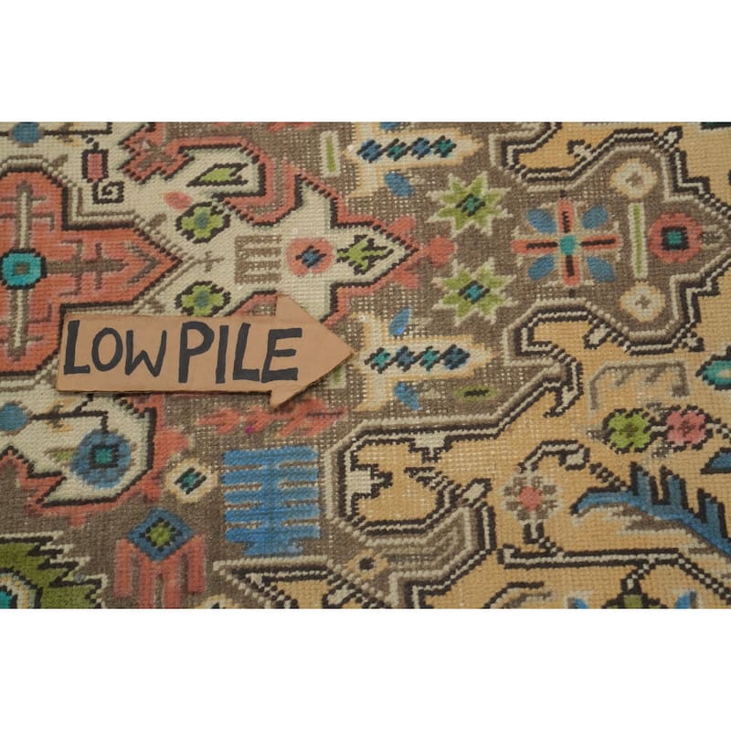 Hand Knotted Oriental 100% Wool Carpet Traditional Floral Peach Tabriz Area Rug - 9' 6'' X 6' 3''