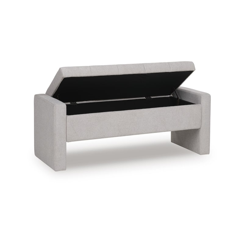 Signature Design by Ashley Akselman Light Gray Storage Bench - 50" W x 18" D x 19" H