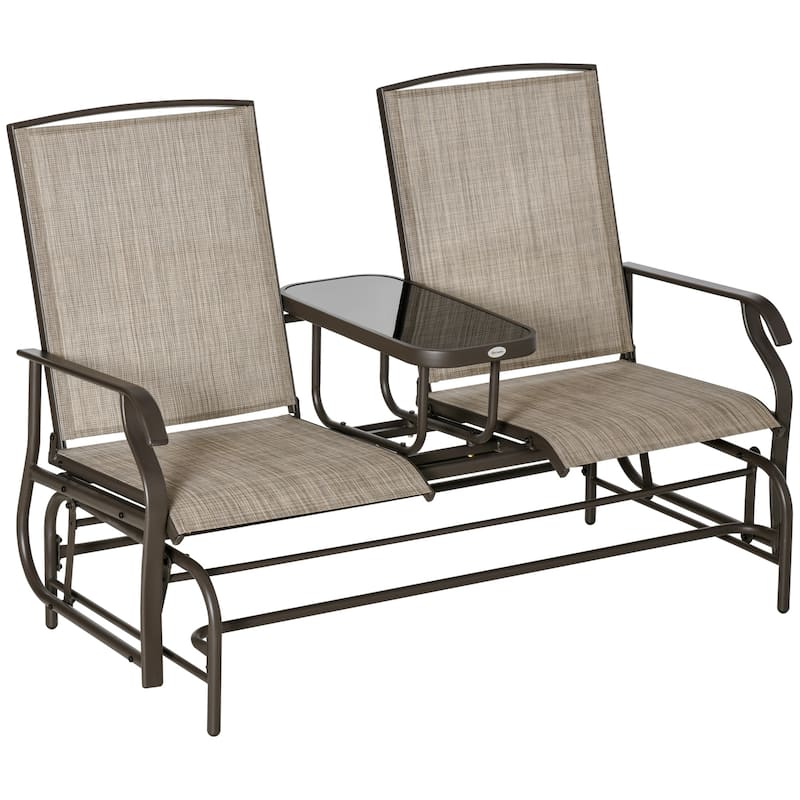 Outsunny Steel/Fabric 2-person Outdoor Swing Glider