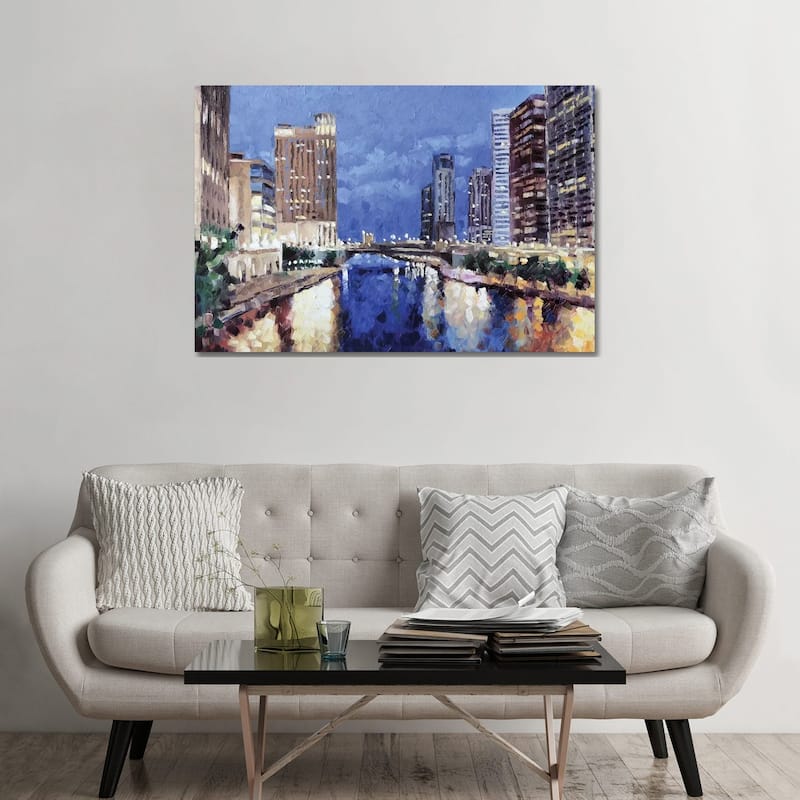 iCanvas "Chicago River" by Roger Disney Canvas Print - 32x48x1.5