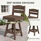preview thumbnail 10 of 48, 3-Piece HDPE Counter Height Bar Set with 2 24.8'' Height Swivel Bar Stools and 29.92'' W Square Bar Table,Pub table sets of 3