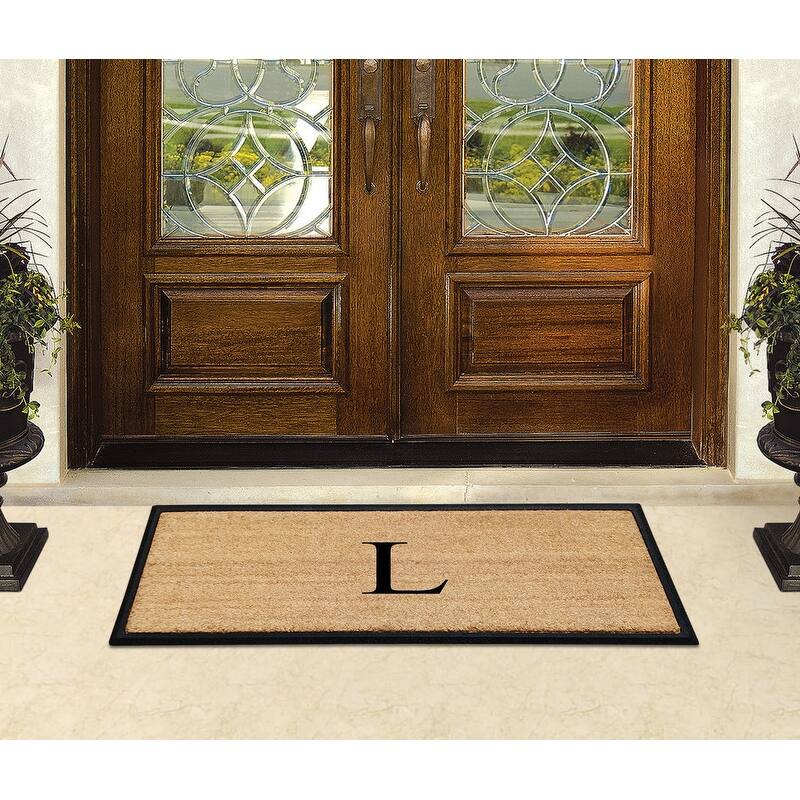 A1HC Rubber/Coir Molded Monogrammed Double Doormat 18"x48"