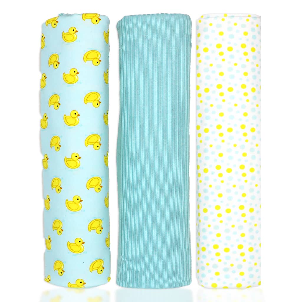 Baby Boys and Baby Girls 3 Piece Knit Swaddle Blankets