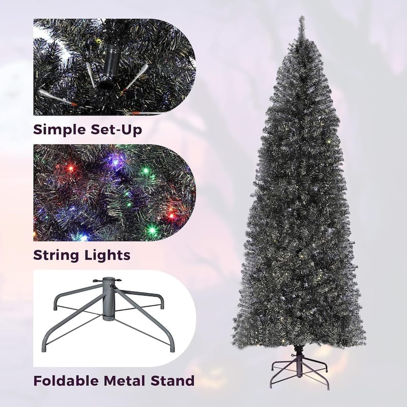 Black Artificial Christmas Tree for Home, Office Decoration - N/A