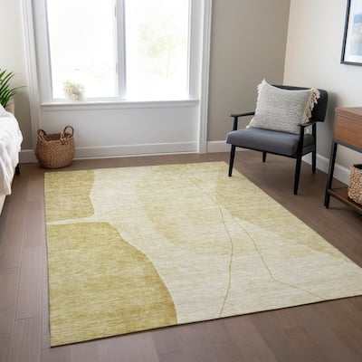 Machine Washable Indoor/ Outdoor Chantille Modern Abstract Rug