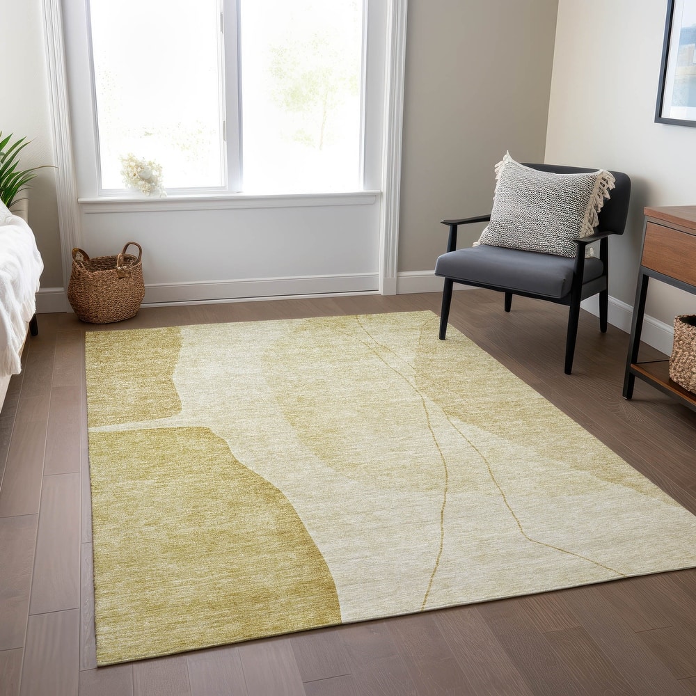 Machine Washable Indoor/ Outdoor Chantille Modern Abstract Rug