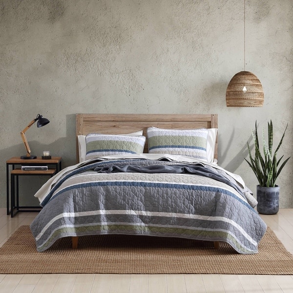 slide 2 of 9, Eddie Bauer Salmon Ladder Beige Cotton Quilt Set