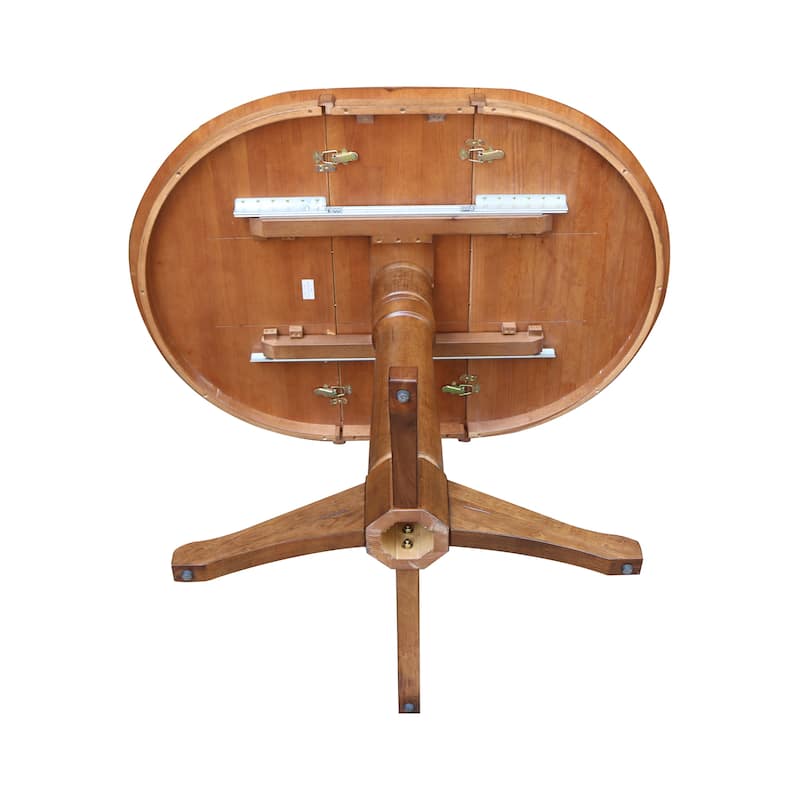 36" Round Top Pedestal Table with 12" Leaf