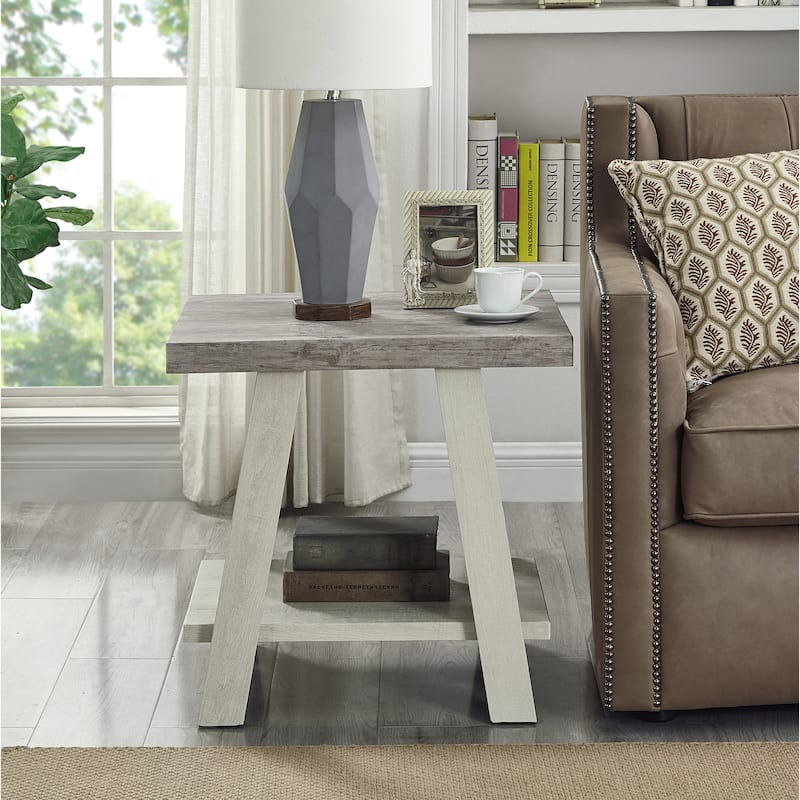 The Gray Barn Cedar Ridge Contemporary Replicated Wood Shelf End Table