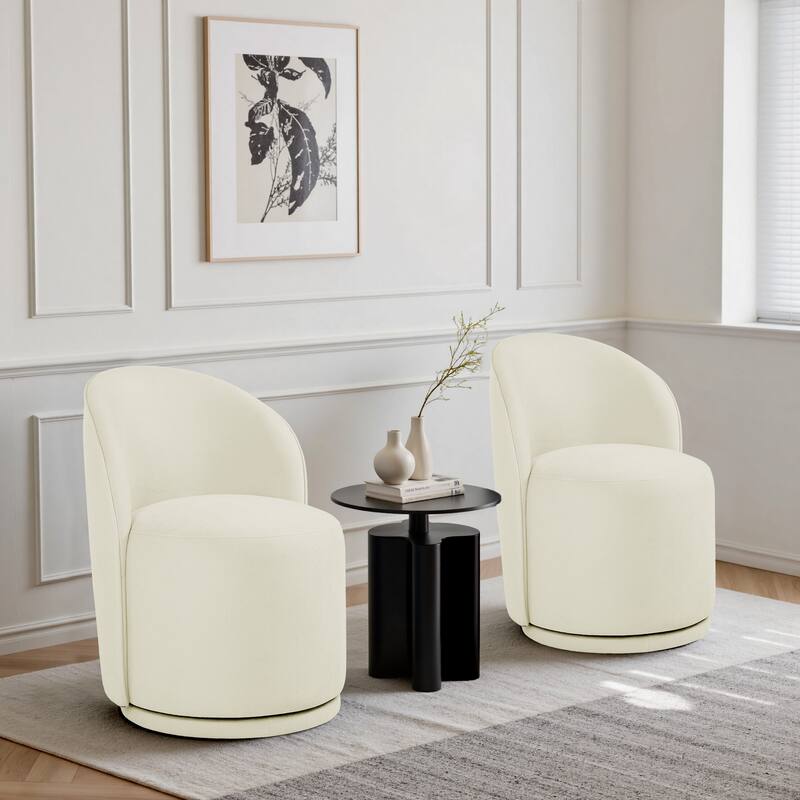 UIXE 2 Set Modern Upholstered Swivel Armless Side Dining Chairs