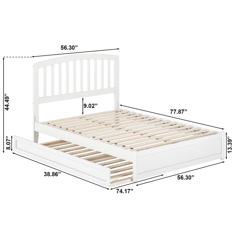 Lucia Platform Bed with Panel Footboard and Twin Trundle