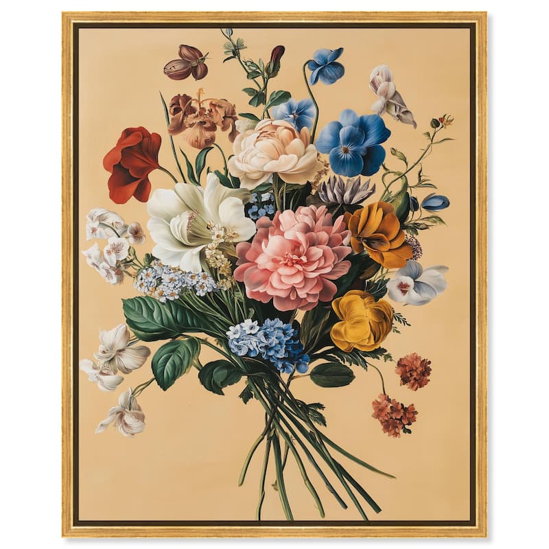 Floral Fiesta Canvas by Art Remedy - Gold - 24" x 30"