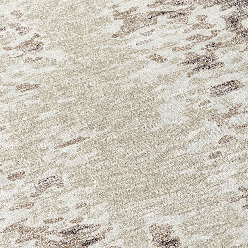 Machine Washable Indoor/ Outdoor Abstract Chantille Rug
