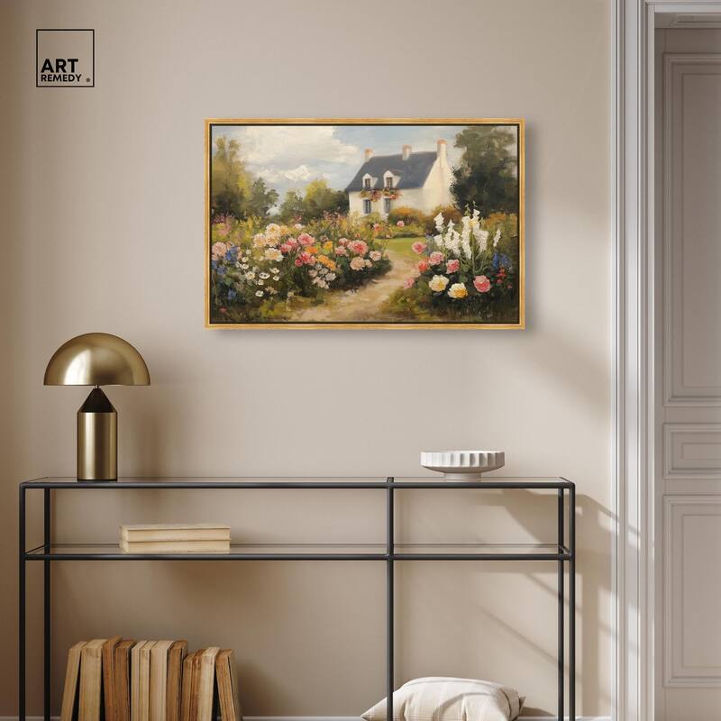 Floral Welcome Canvas by Art Remedy