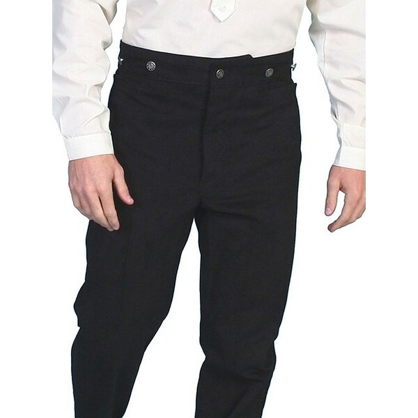Scully Western Pants Mens Frontier Style Suspender Buttons - Black