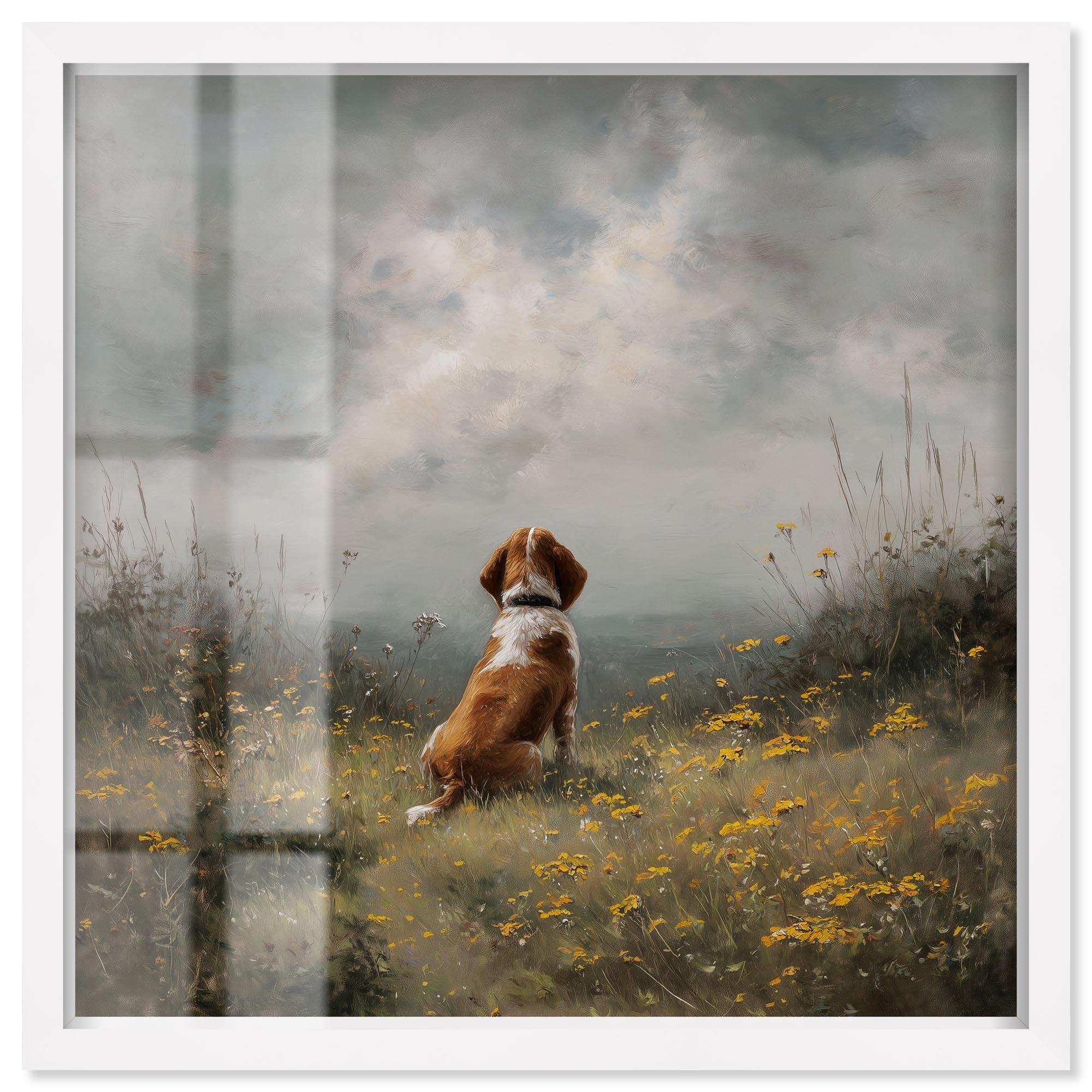 Dog in the Flowers II Pet Wall Decor Shadowbox Print by Art Remedy