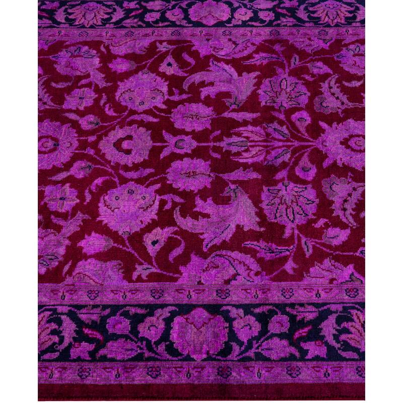 Overdyed One-of-a-Kind Hand-Knotted Area Rug - Red - 2' 7" x 12' 1"