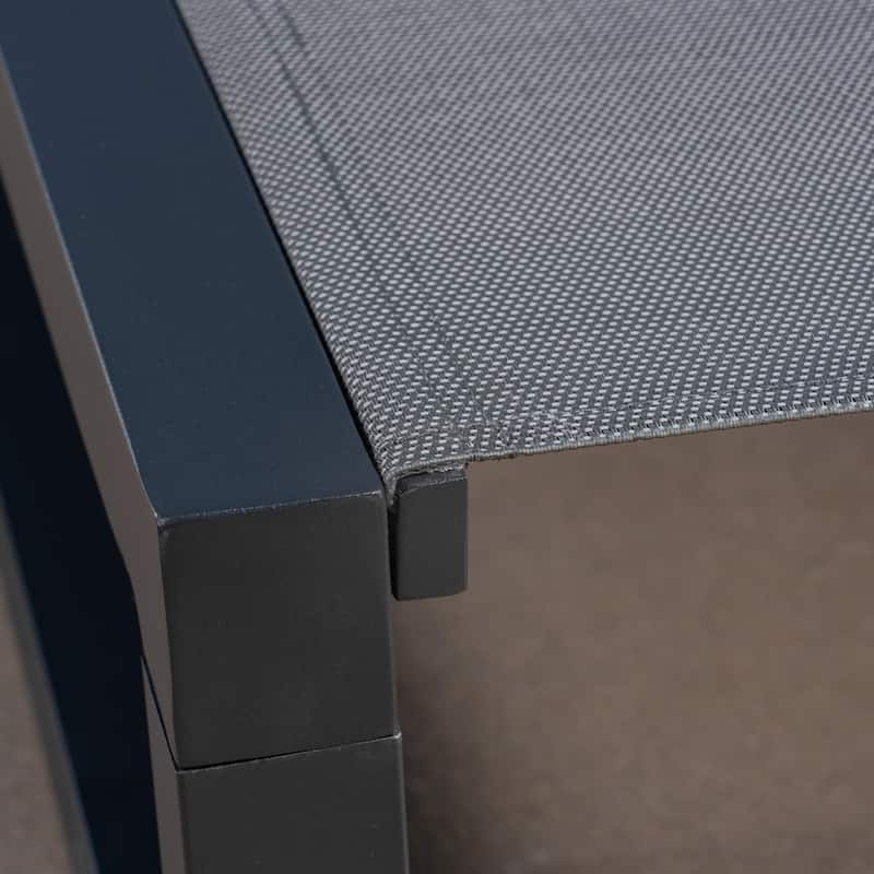Outdoor aluminum frame mesh chaise lounge chair