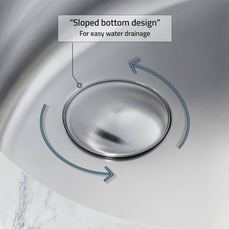 Dowell Undermount Single Bowl Stainless Steel Bathroom Sink - Oval - 19W x 16L x 7H - 19W x 16L x 7H