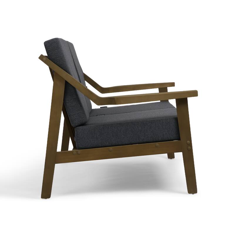 Outdoor Wood Teak Patio 2 Seater Loveseat with Cushion