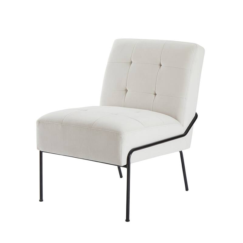 Carbon Loft Hofstetler Armless Accent Chair - Cream Velvet Pintuck