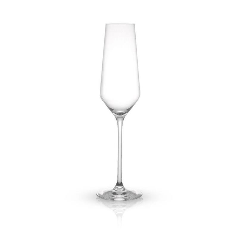 Layla European Crystal Champagne Glass 6.7 oz, Set of 4 Flute Glasses